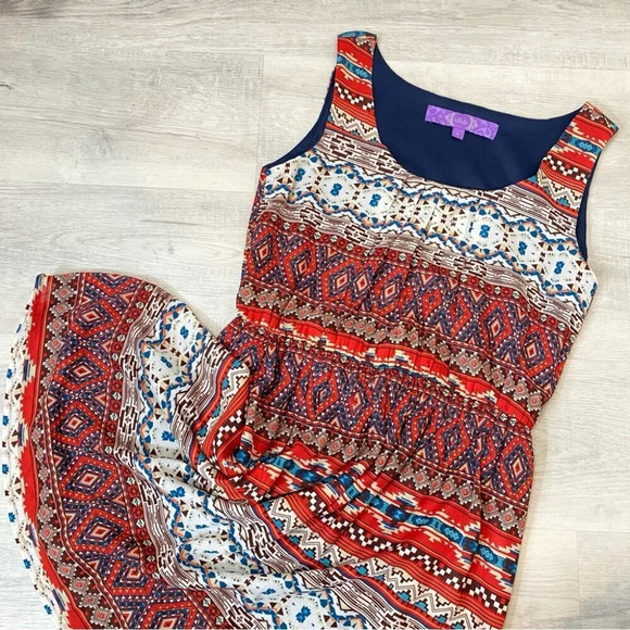 Jolie Boho Aztec Print Summer Dress Size 6 - Picture 8 of 17